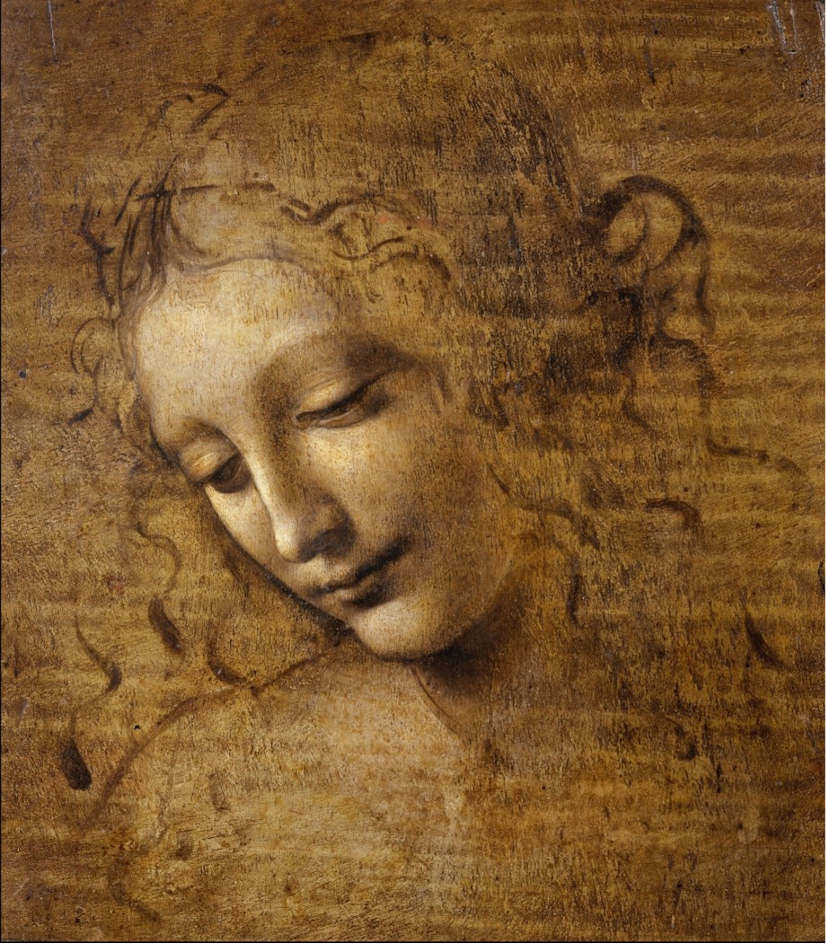 14. Tête de jeune fille (la Scapigliata). Leonard de Vinci