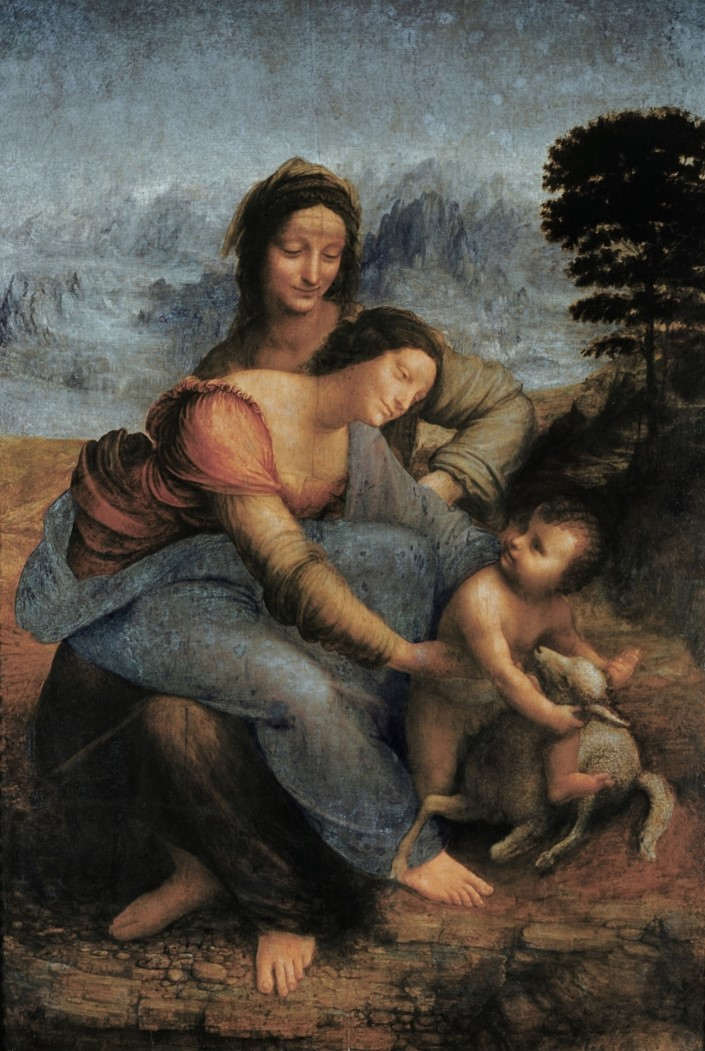 17. La Vierge, l'Enfant Jésus et sainte Anne. Leonard de Vinci