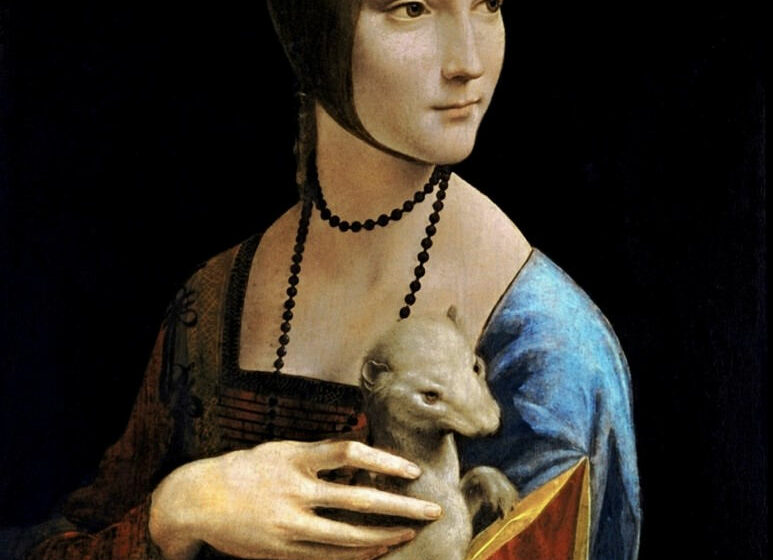 7. La Dame à l’hermine (Cecilia Gallerani). Leonard de Vinci