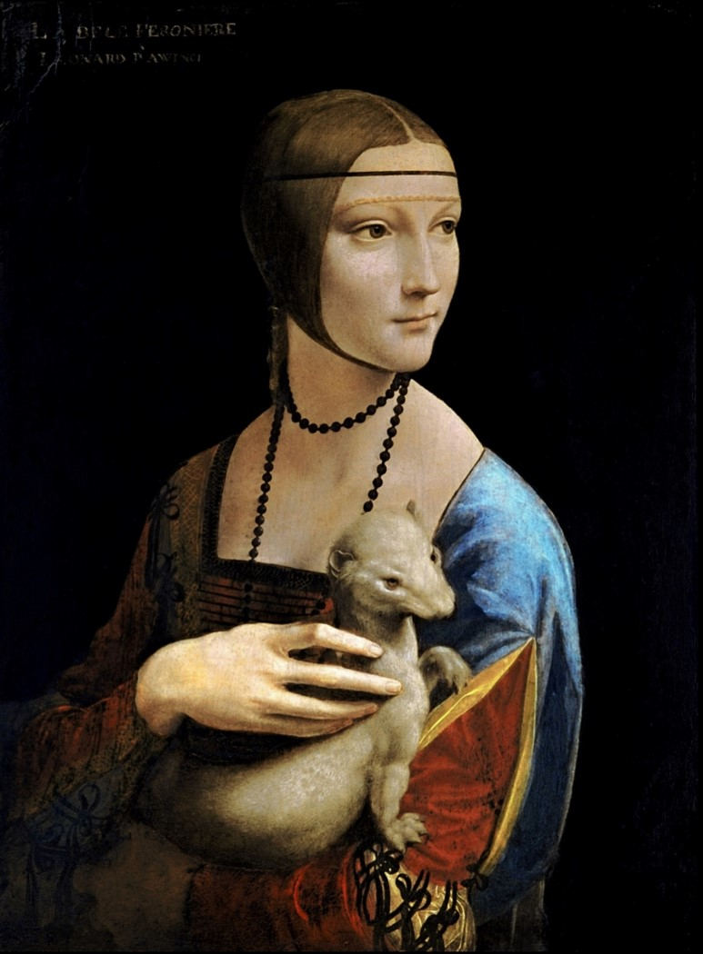 7. La Dame à l’hermine (Cecilia Gallerani). Leonard de Vinci