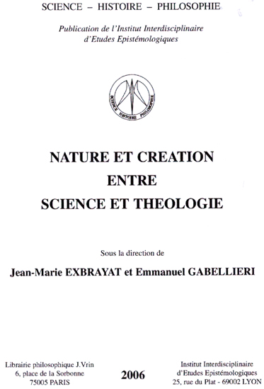 Couverture livre Nature et Création entre Science et Théologie
