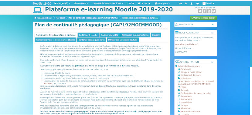 Plateforme Moodle