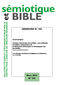 Couverture n° 181 Revue Sémiotique et Bible