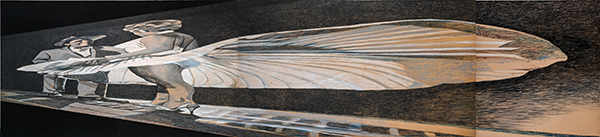 Anamorphose, La robe blanche de Marilyn, 2008-500x100x400, Triptyque