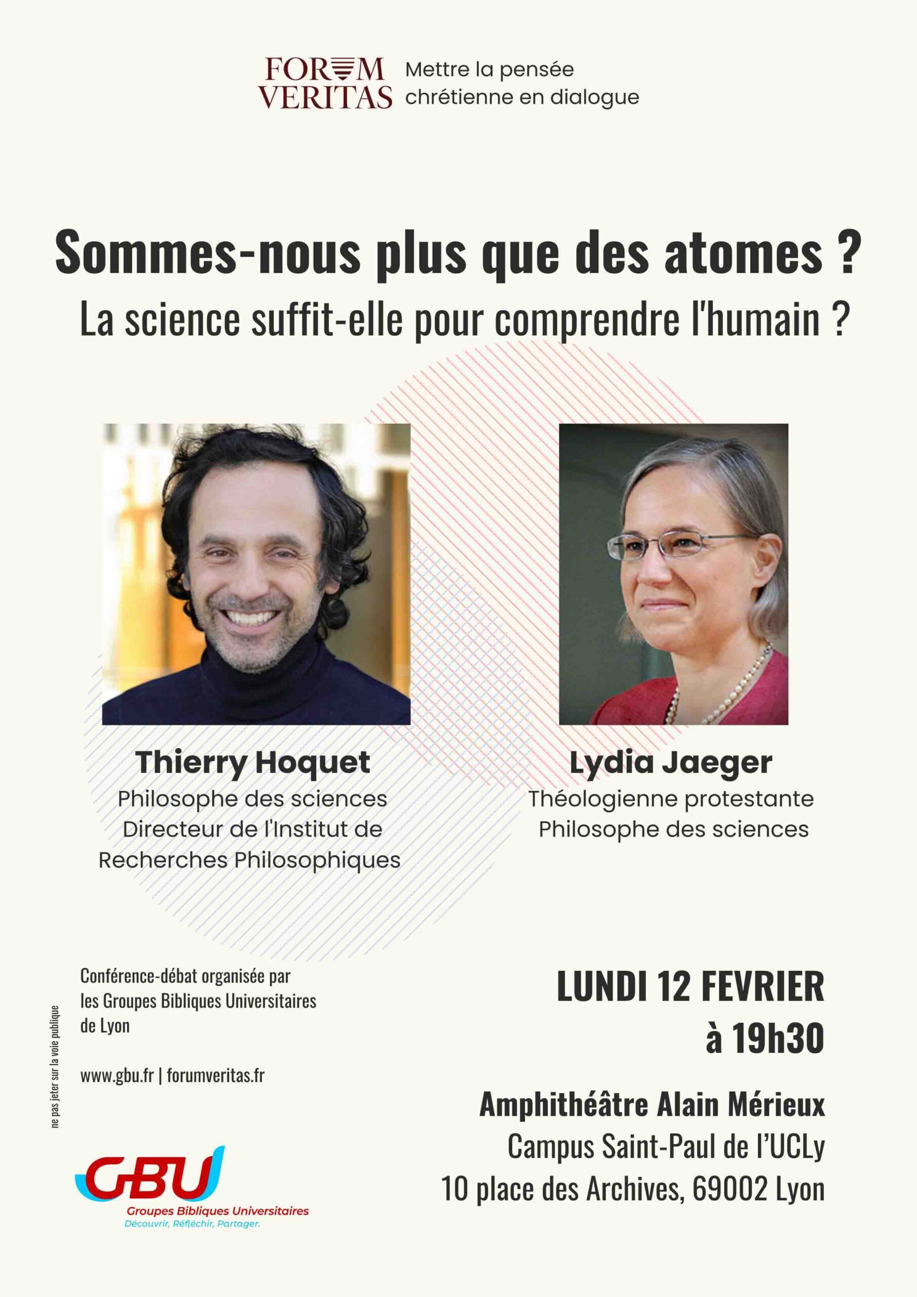 Conférence Sommes nous plus que des atomes philo theo