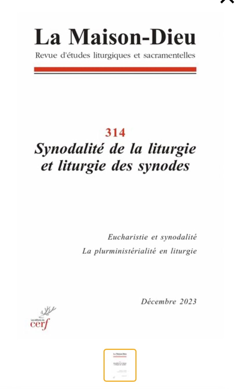 synodalité de la liturgie et liturgie de la synodalité philippe barras colloque IPER théo