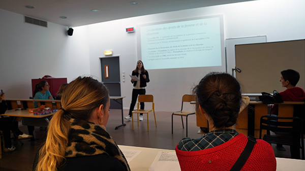 Atelier débat Olympe de Gouges à l'UCLy