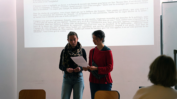 Atelier débat Olympe de Gouges à l'UCLy