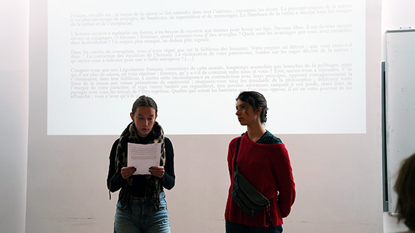 Atelier débat Olympe de Gouges à l'UCLy